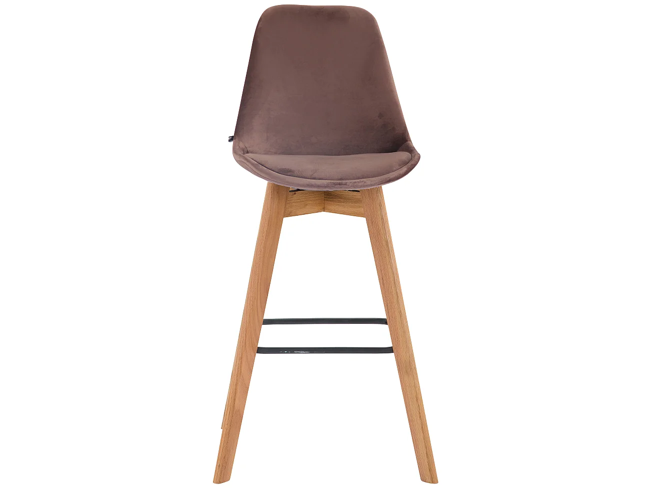 Lot de 2  Tabouret de bar - Velours & Bois - Marron - Metz