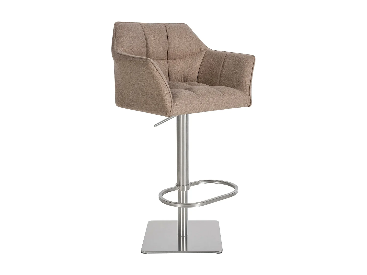 Tabouret de bar - Feutrine & Acier inoxydable - Taupe - Damaso