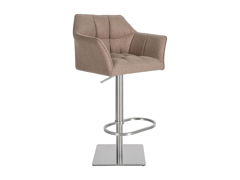 Tabouret de bar - Feutrine & Acier inoxydable - Taupe - Damaso