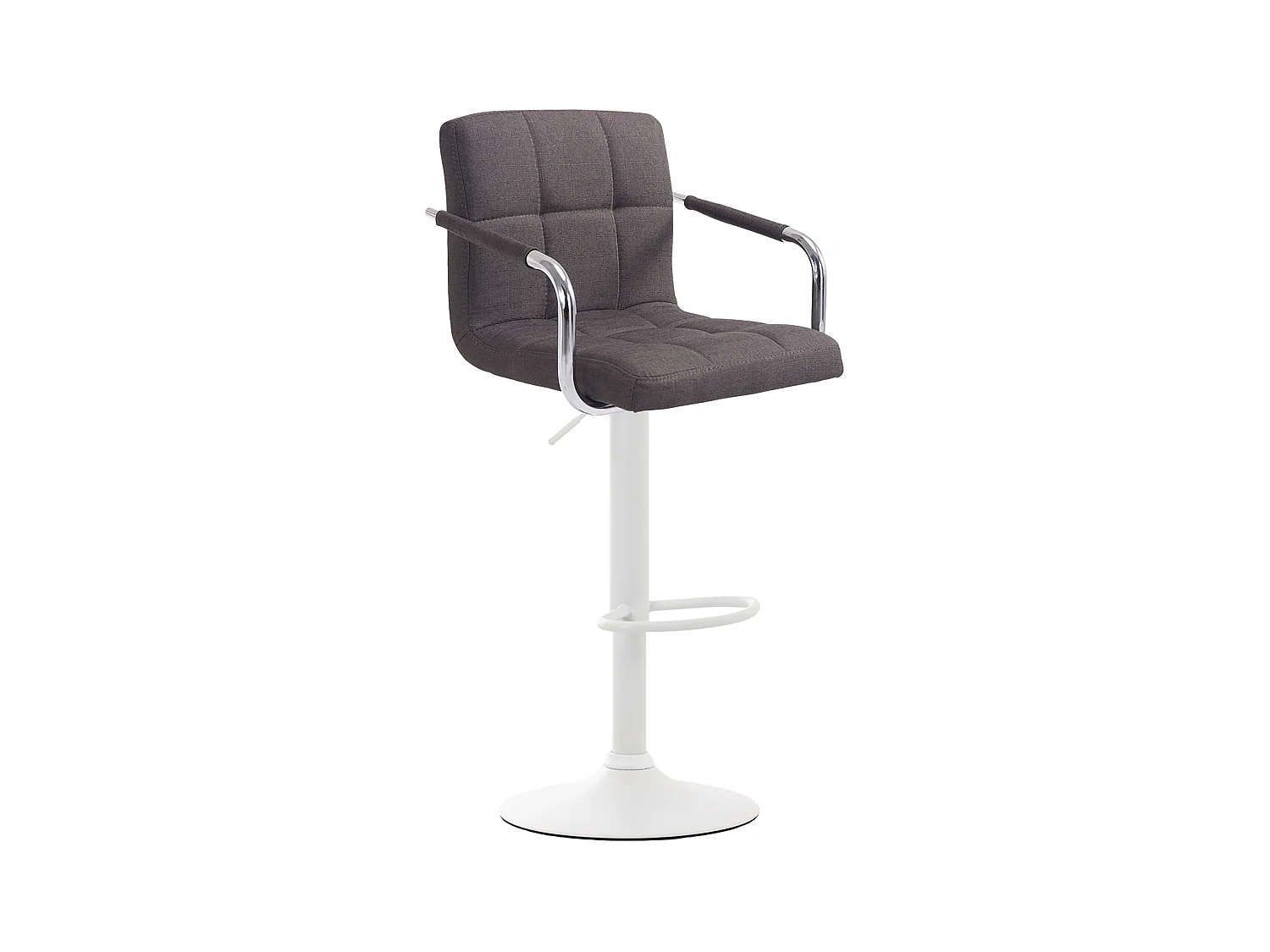 Tabouret de bar - Tissu & Métal - Gris foncé - Lucy V2