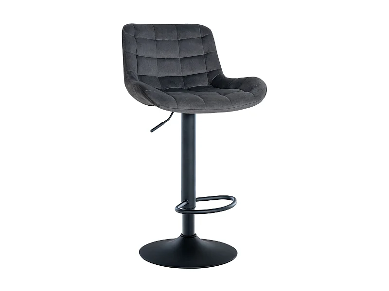 Tabouret de bar - Velours - Gris foncé - Tover