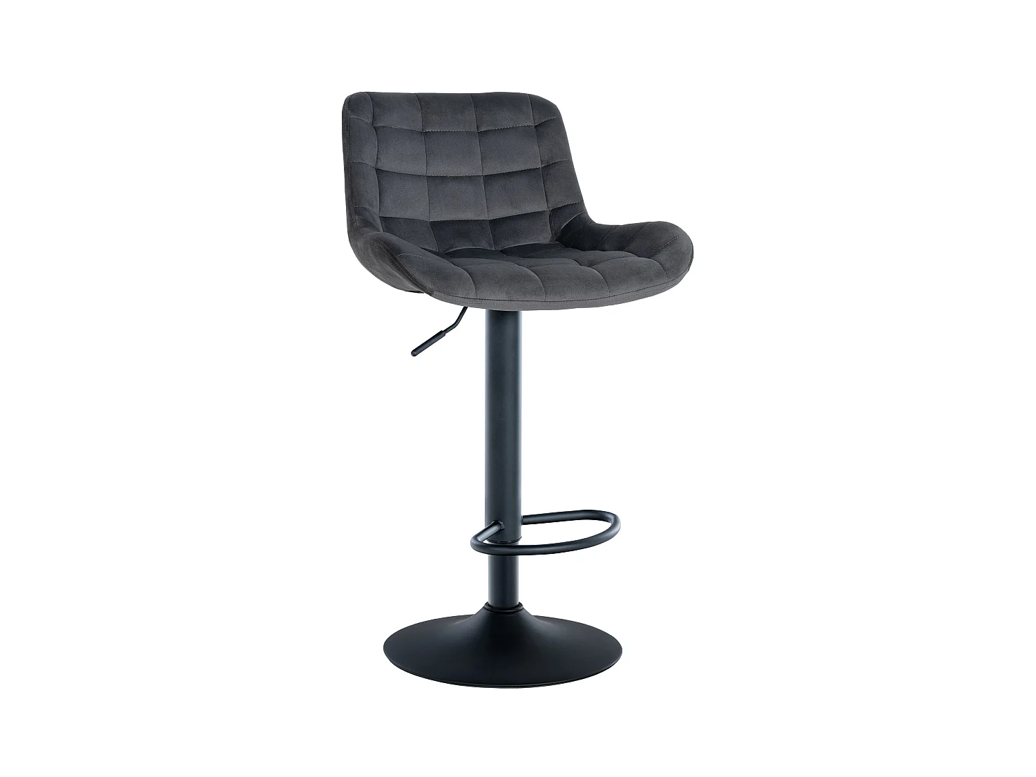 Tabouret de bar - Velours - Gris foncé - Tover