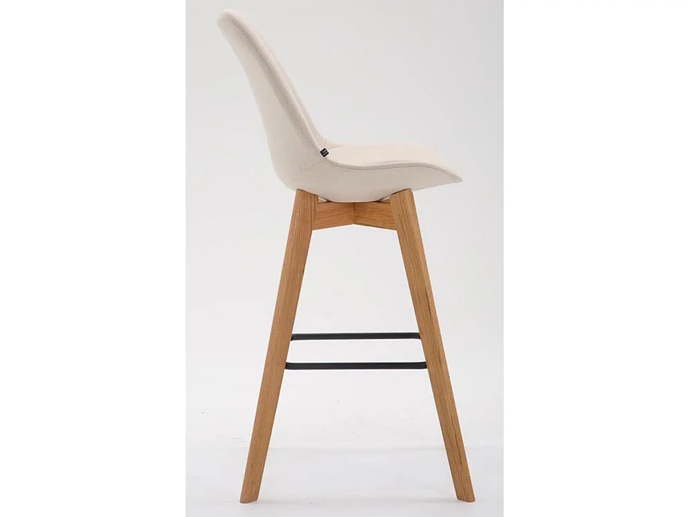 2er Set Barhocker - Stoff & Holz - creme - Metz