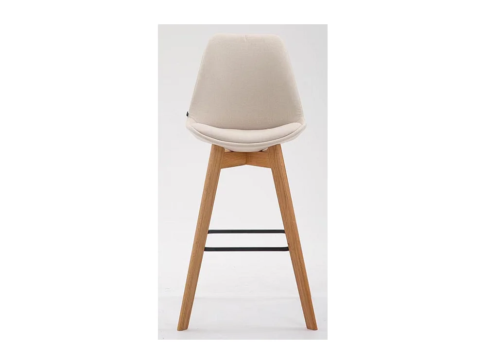 Lot de 2  Tabouret de bar - Tissu & Bois - Crème - Metz
