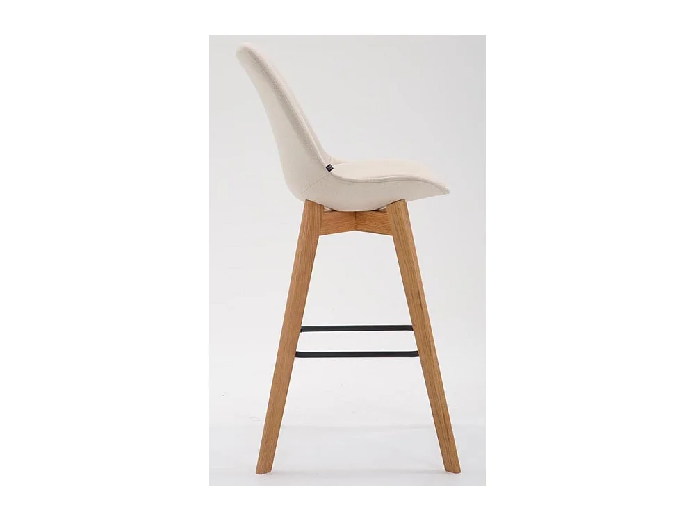 Lot de 2  Tabouret de bar - Tissu & Bois - Crème - Metz