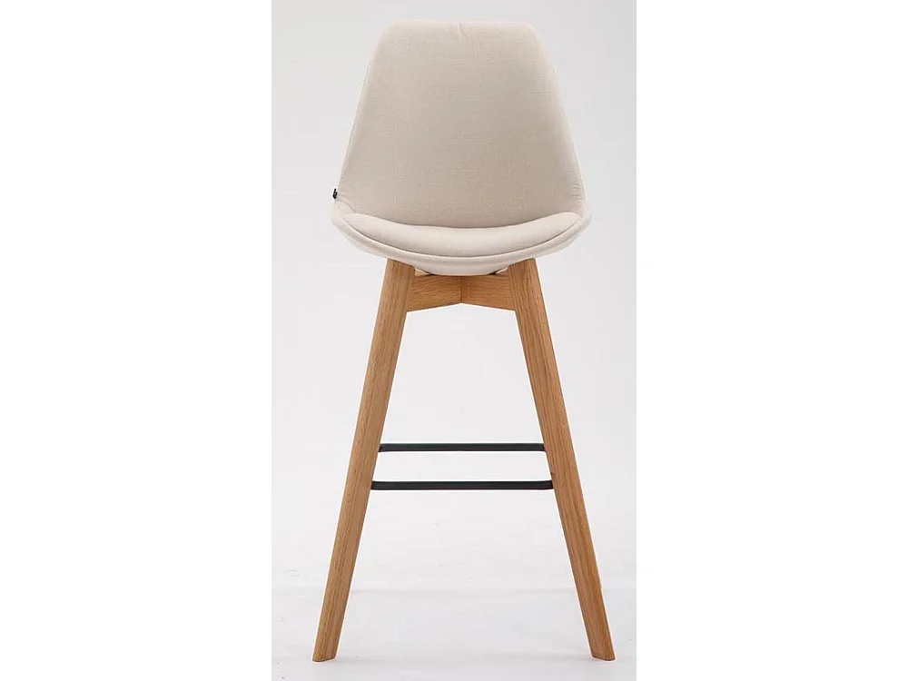 Lot de 2  Tabouret de bar - Tissu & Bois - Crème - Metz