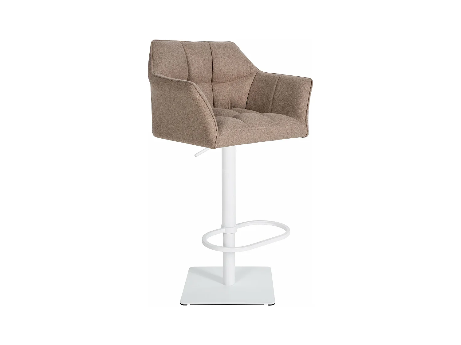 Tabouret de bar - Feutrine & Blanc - Taupe - Damaso
