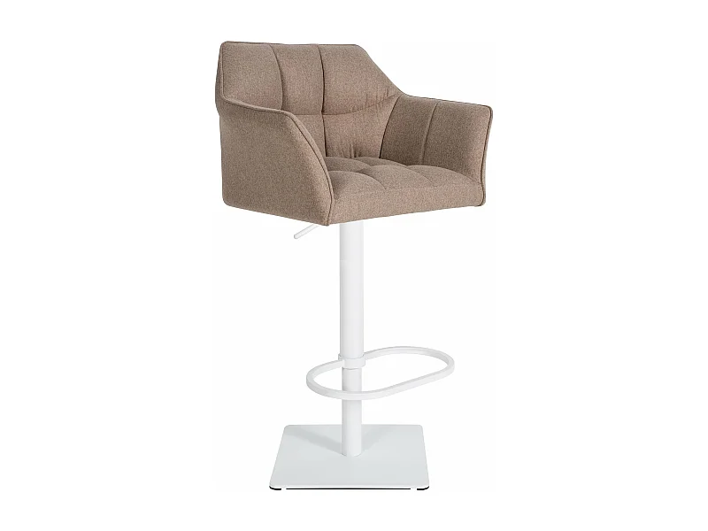 Tabouret de bar - Feutrine & Blanc - Taupe - Damaso