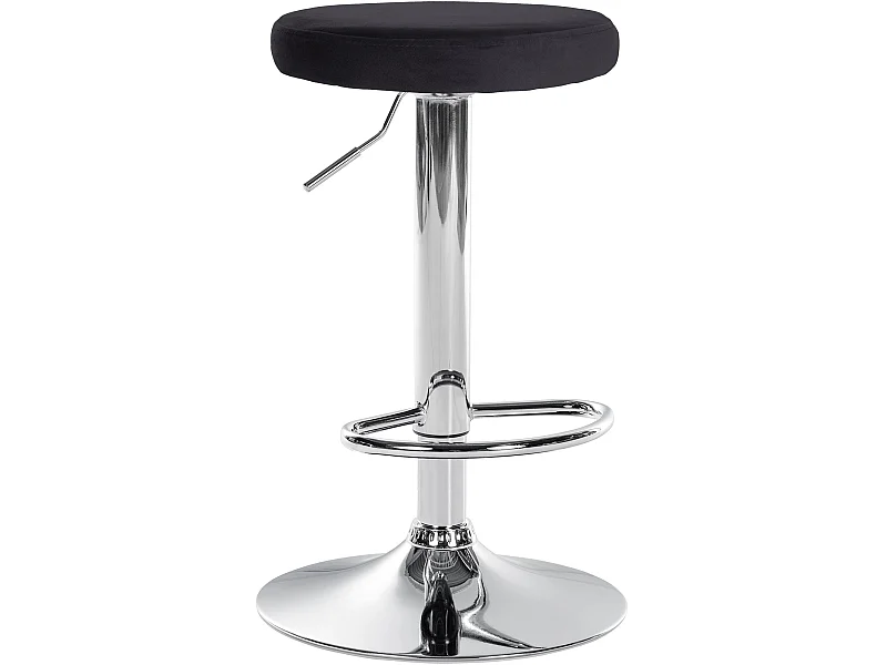 Tabouret de bar - Velours & Chrome - Noir - Ponte