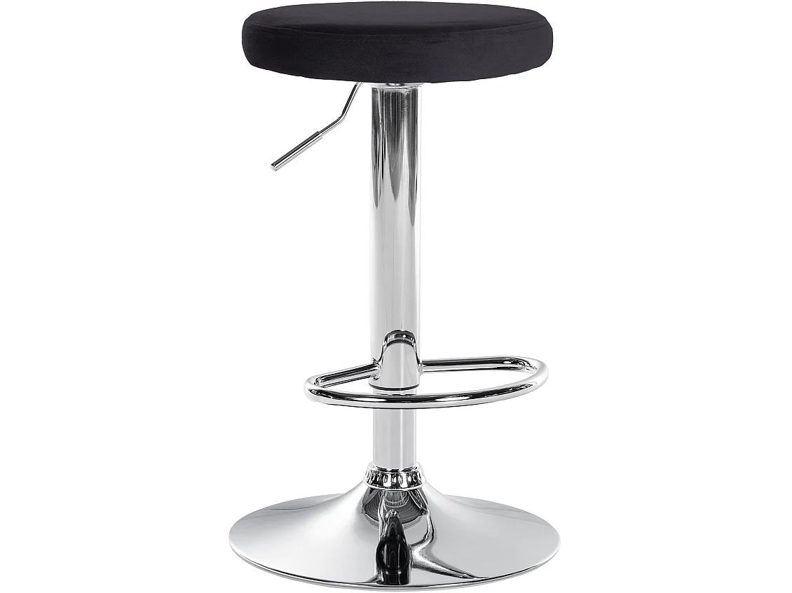 Tabouret de bar - Velours & Chrome - Noir - Ponte
