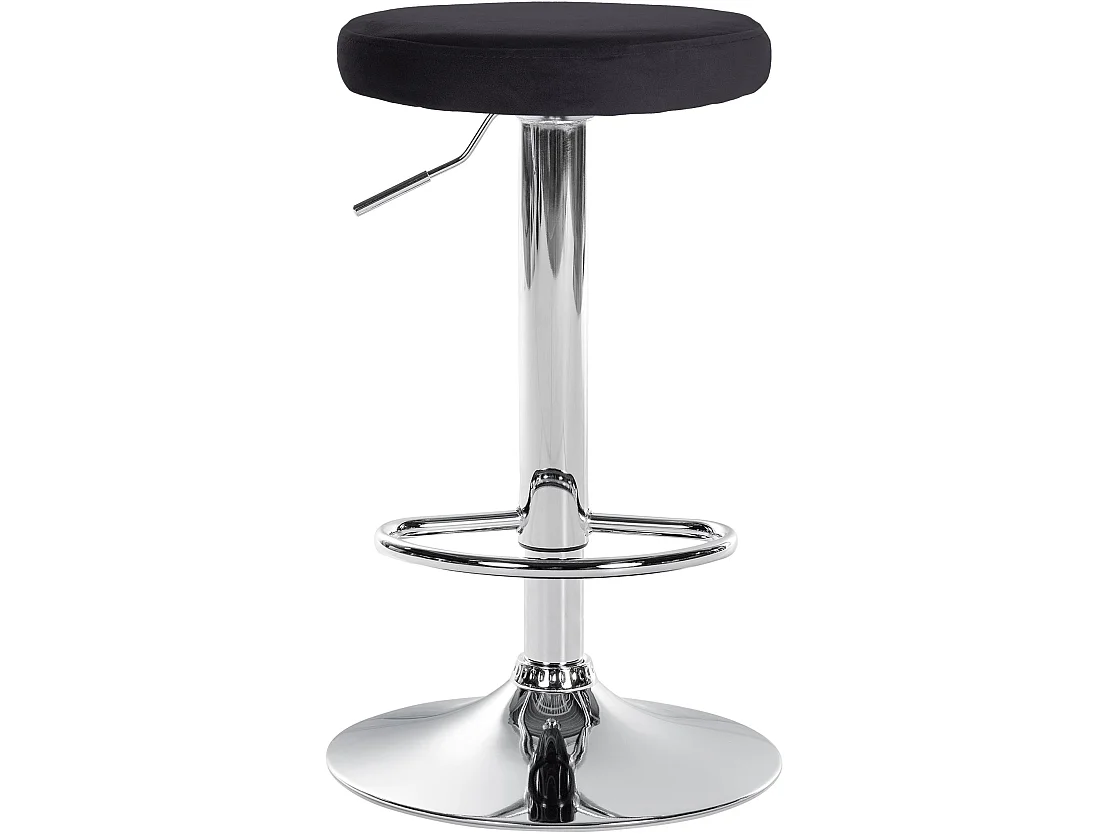 Tabouret de bar - Velours & Chrome - Noir - Ponte