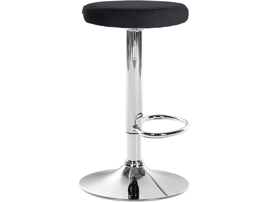Tabouret de bar - Velours & Chrome - Noir - Ponte