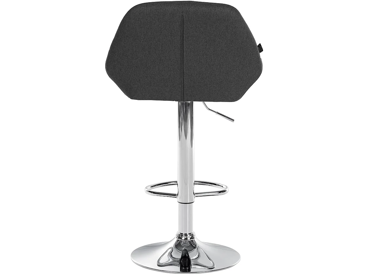 Tabouret de bar - Tissu & Chrome - Gris foncé - Braga