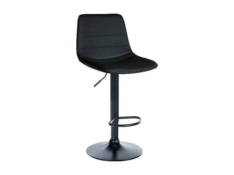 Tabouret de bar - Similicuir (PVC) & Métal - Noir - Lex