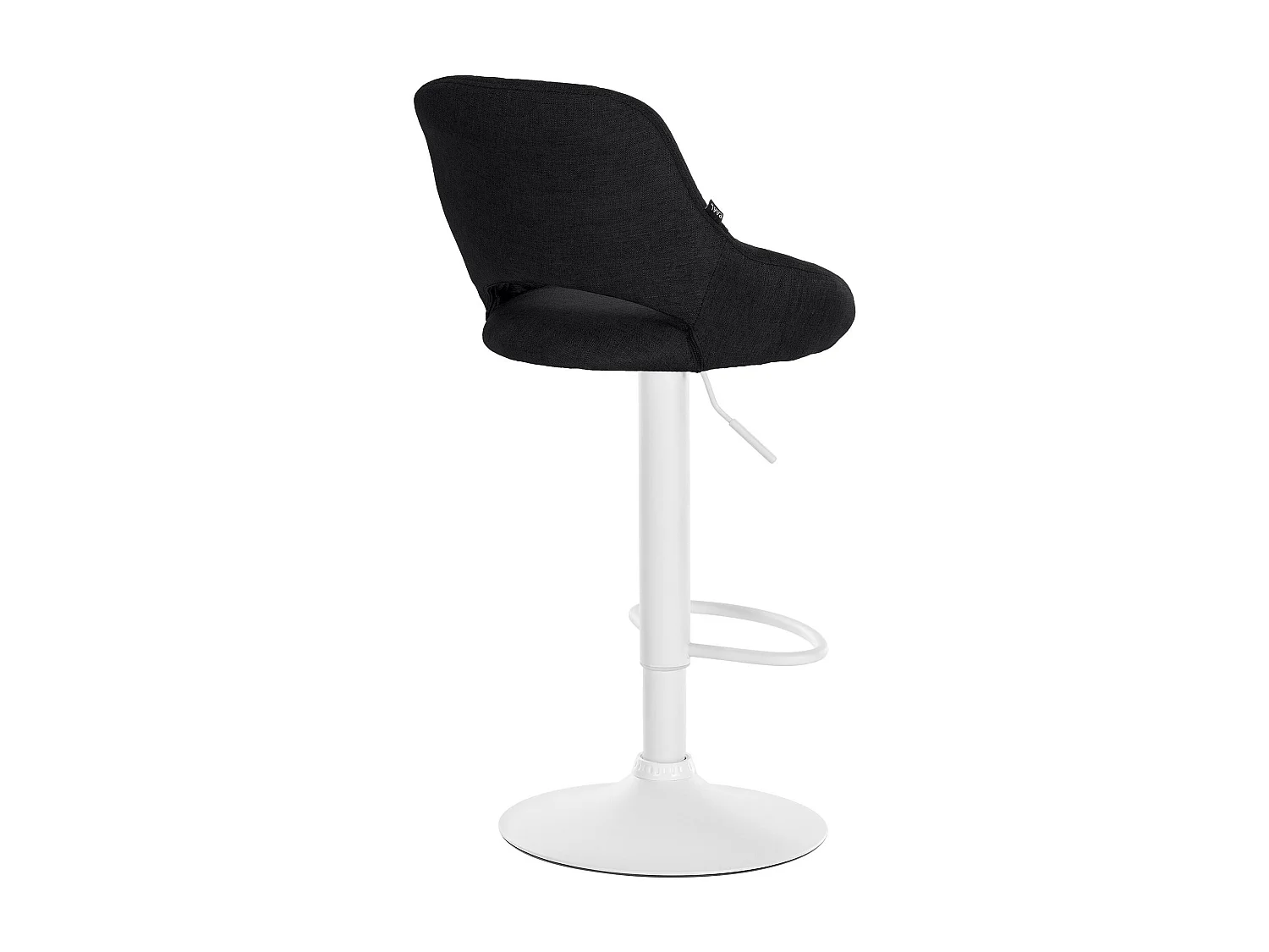 Tabouret de bar - Tissu & Blanc - Noir - Milet