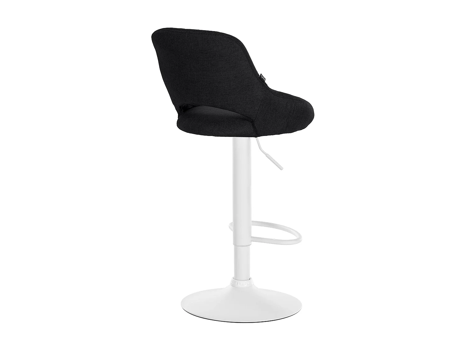 Tabouret de bar - Tissu & Blanc - Noir - Milet