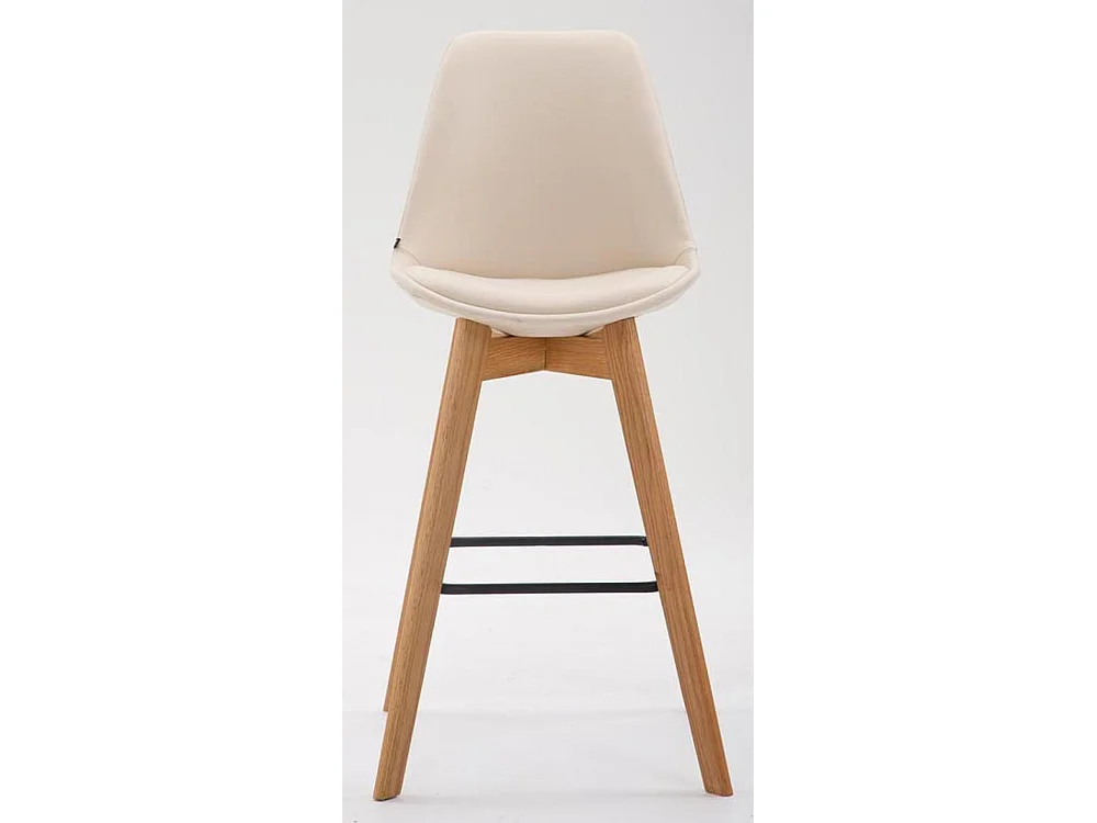 Lot de 2  Tabouret de bar - Similicuir & Bois - Crème - Metz