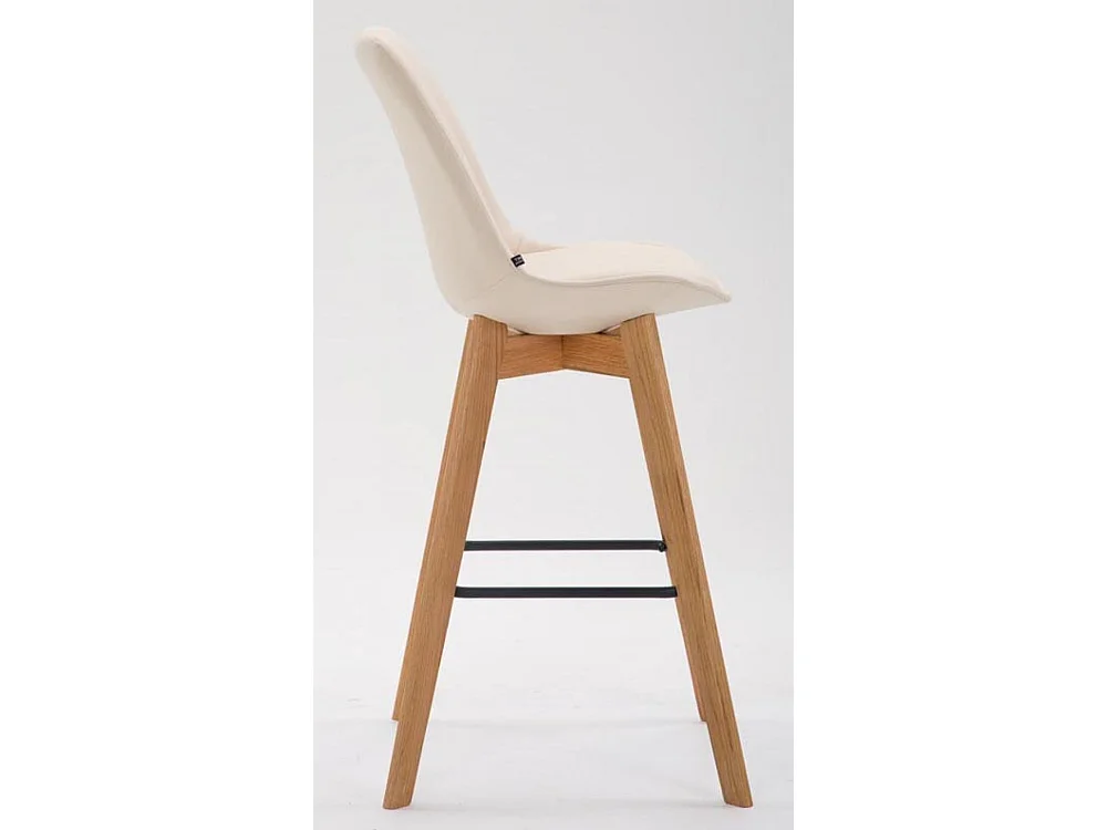 Lot de 2  Tabouret de bar - Similicuir & Bois - Crème - Metz