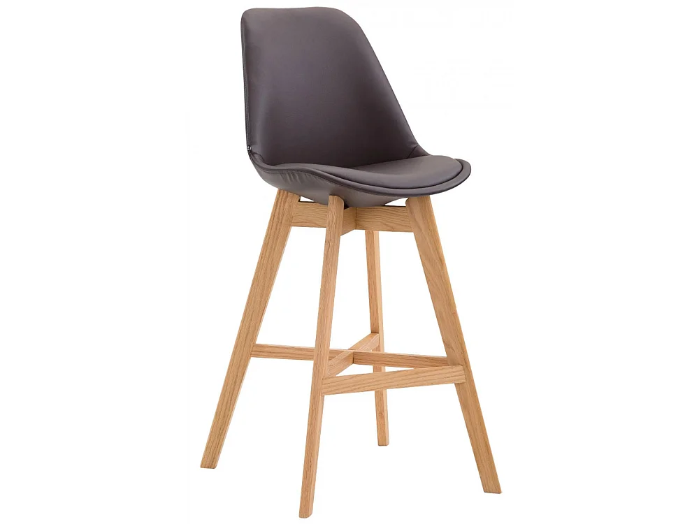 Lot de 2  Tabouret de bar - Similicuir & Nature - Marron - Cannes