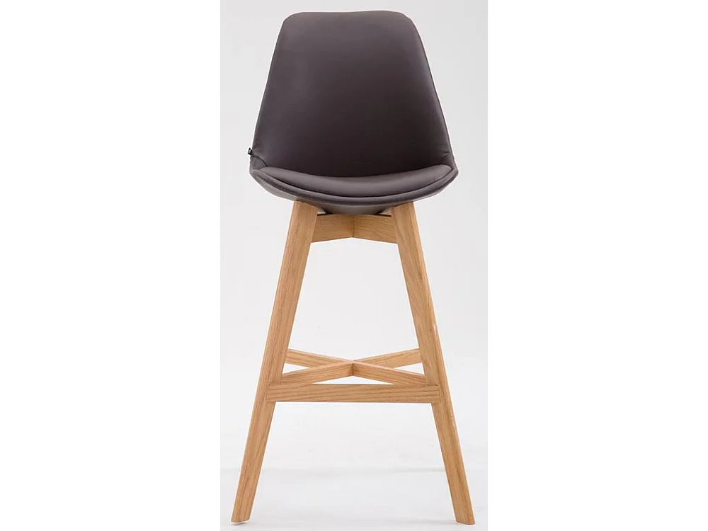 Lot de 2  Tabouret de bar - Similicuir & Nature - Marron - Cannes