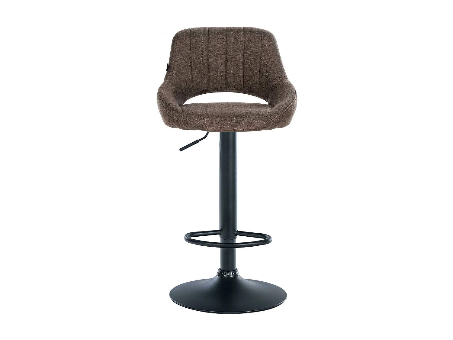 Tabouret de bar - Tissu & Noir - Marron - Milet