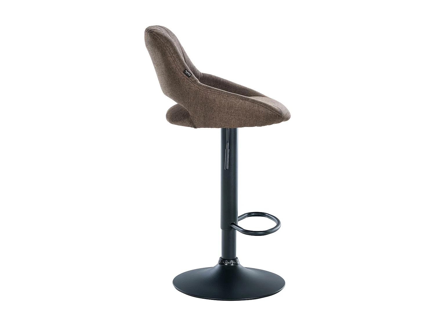 Tabouret de bar - Tissu & Noir - Marron - Milet