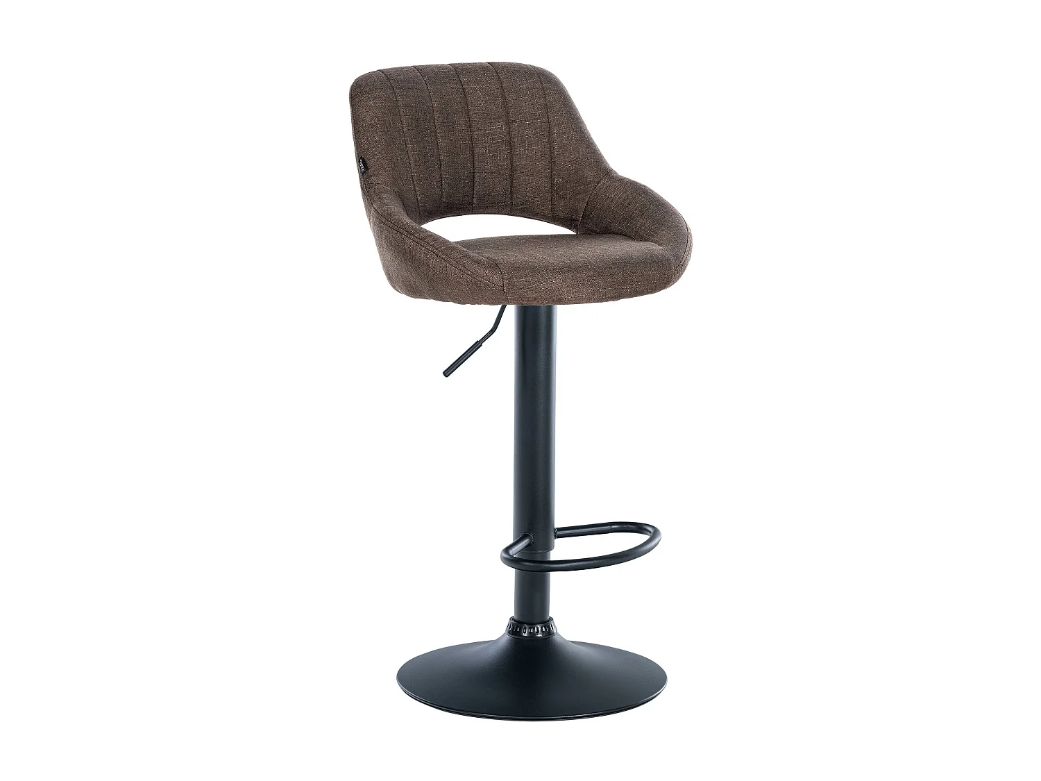 Tabouret de bar - Tissu & Noir - Marron - Milet