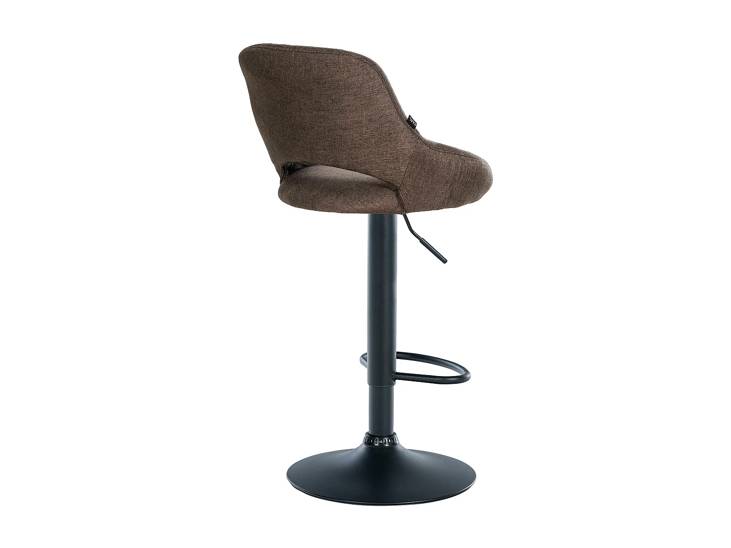 Tabouret de bar - Tissu & Noir - Marron - Milet