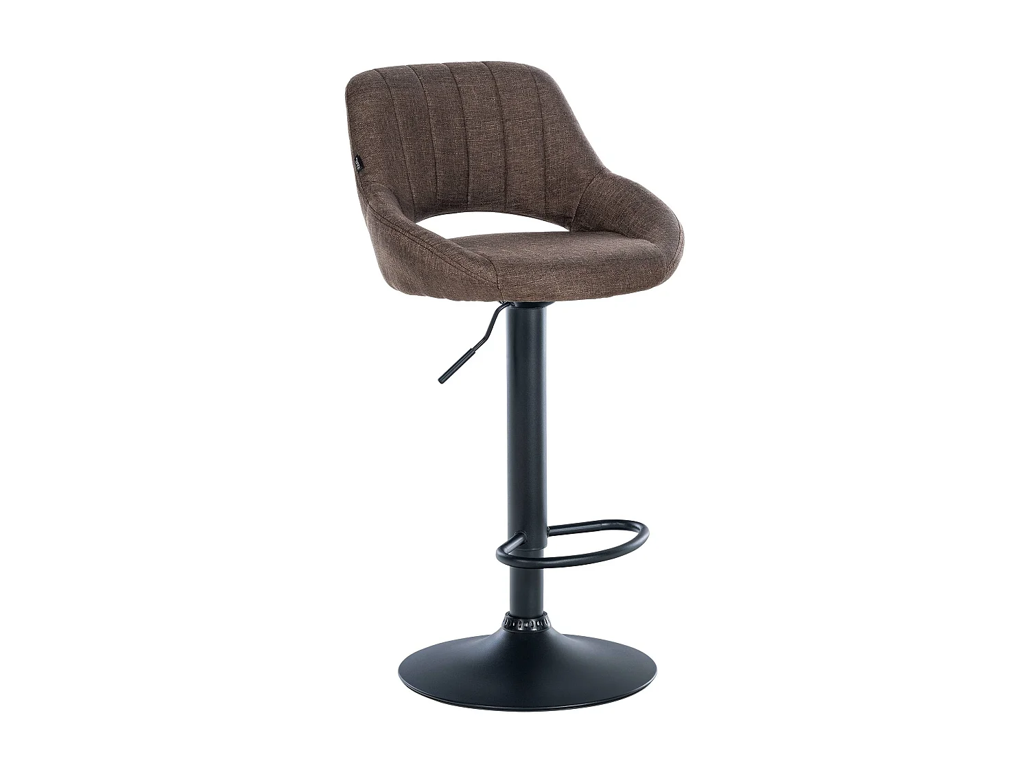 Tabouret de bar - Tissu & Noir - Marron - Milet