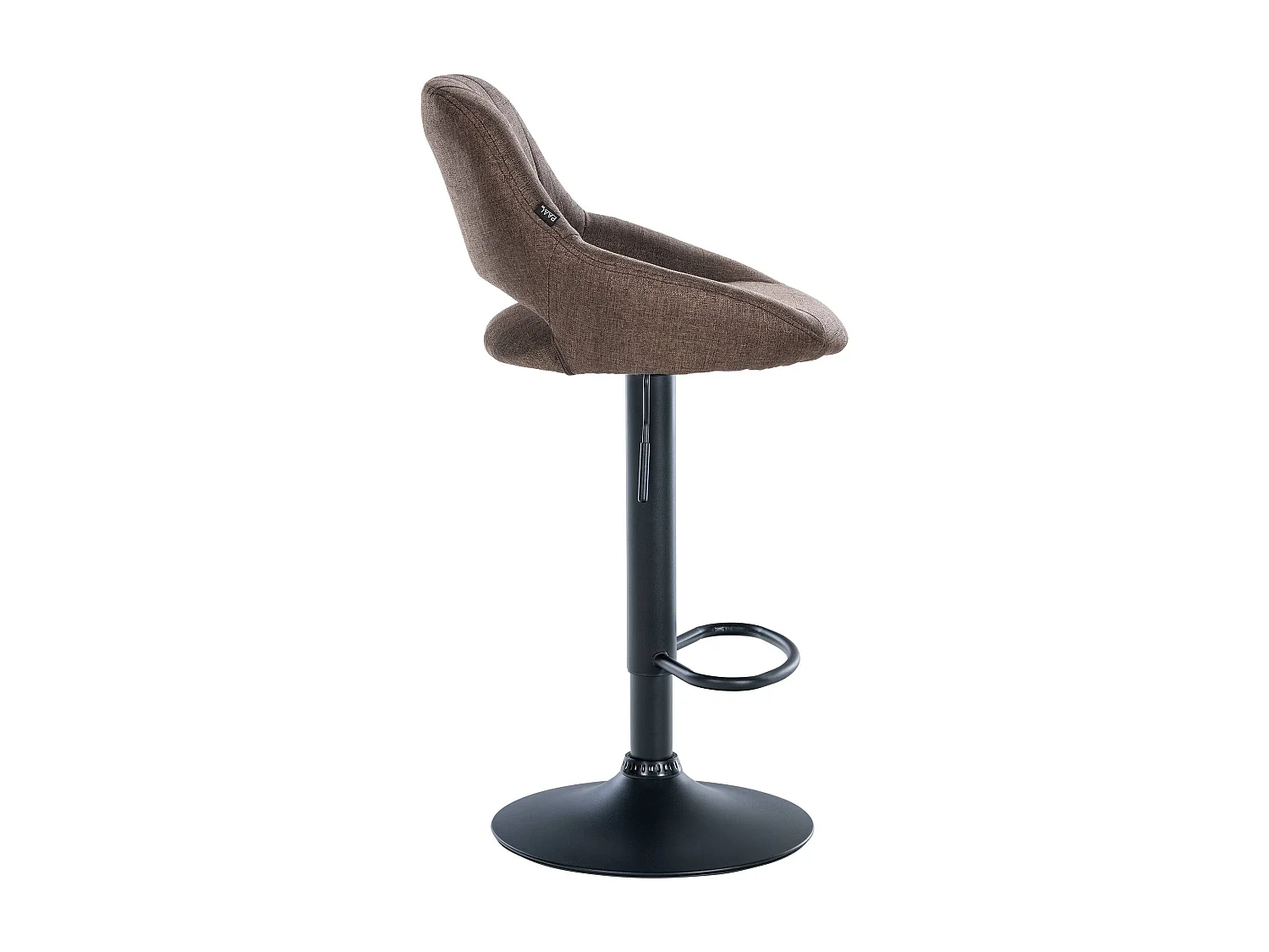 Tabouret de bar - Tissu & Noir - Marron - Milet