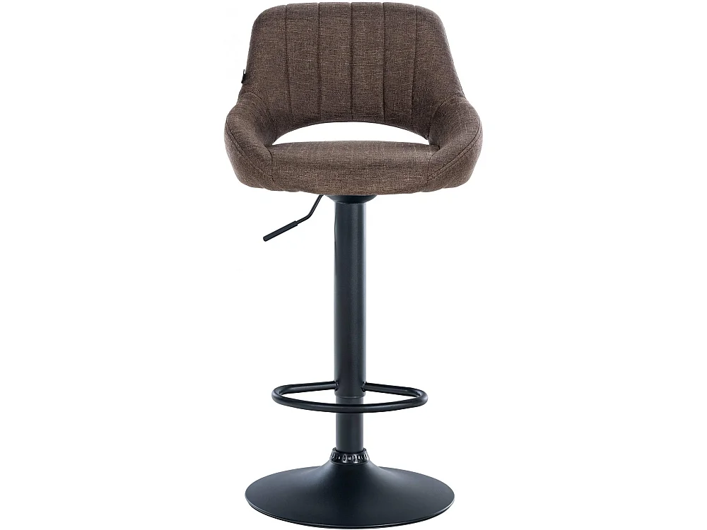 Tabouret de bar - Tissu & Noir - Marron - Milet