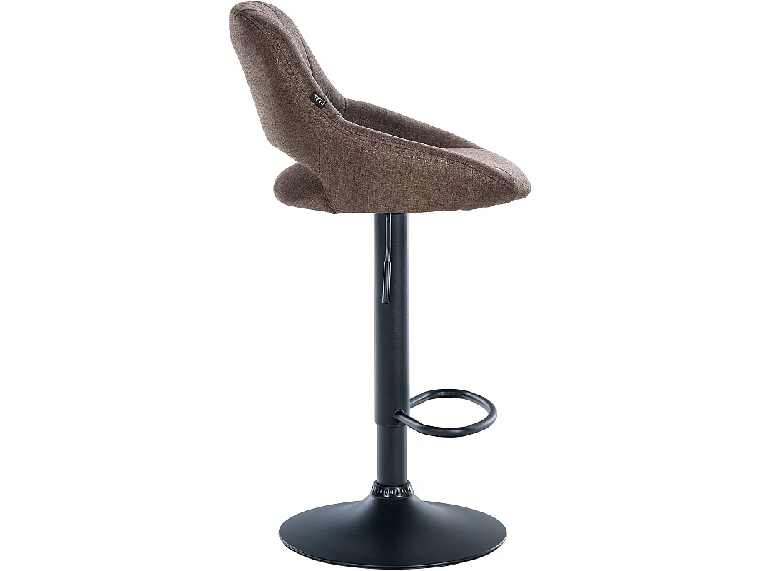 Tabouret de bar - Tissu & Noir - Marron - Milet