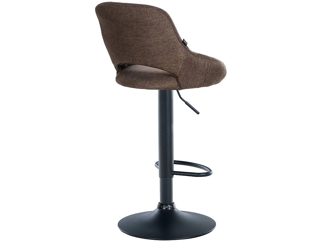 Tabouret de bar - Tissu & Noir - Marron - Milet