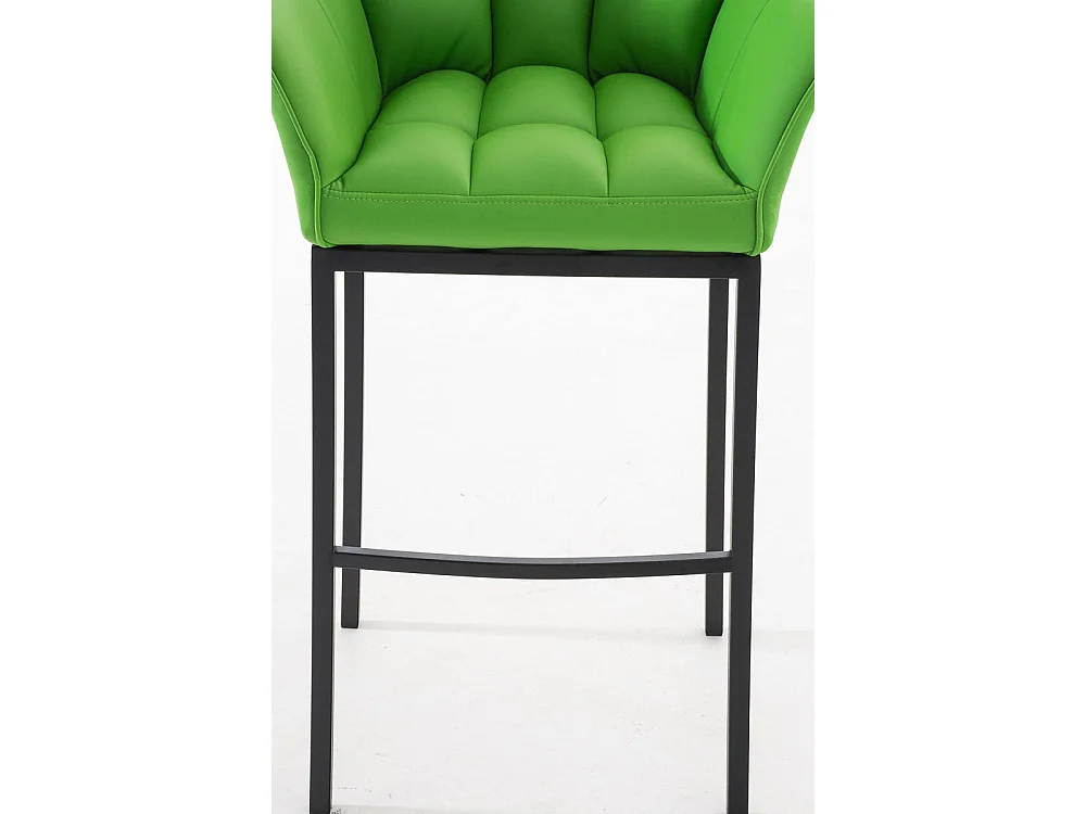 Lot de 2  Tabouret de bar - Similicuir & Noir - Vert - DAMASO