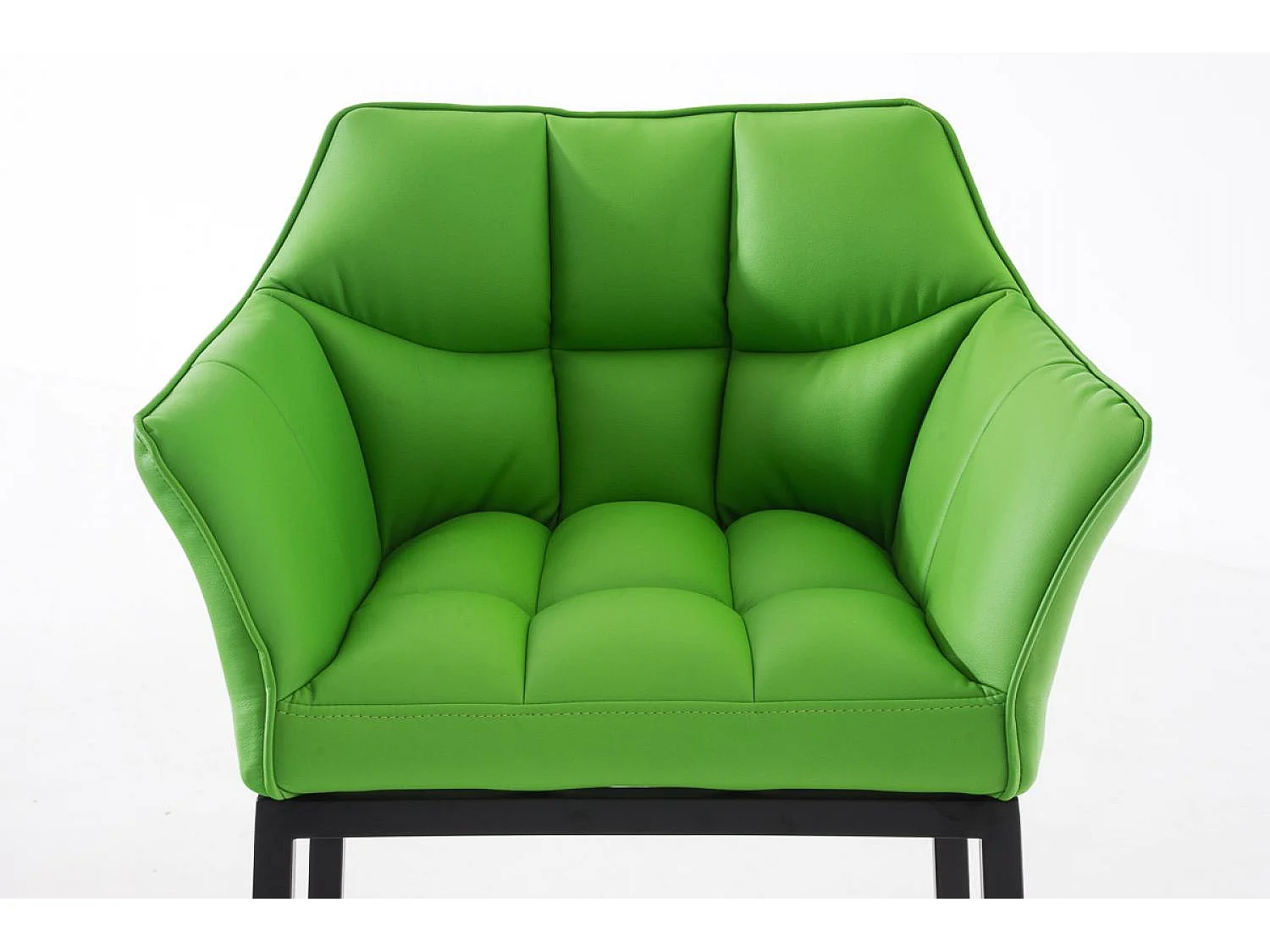 Lot de 2  Tabouret de bar - Similicuir & Noir - Vert - DAMASO