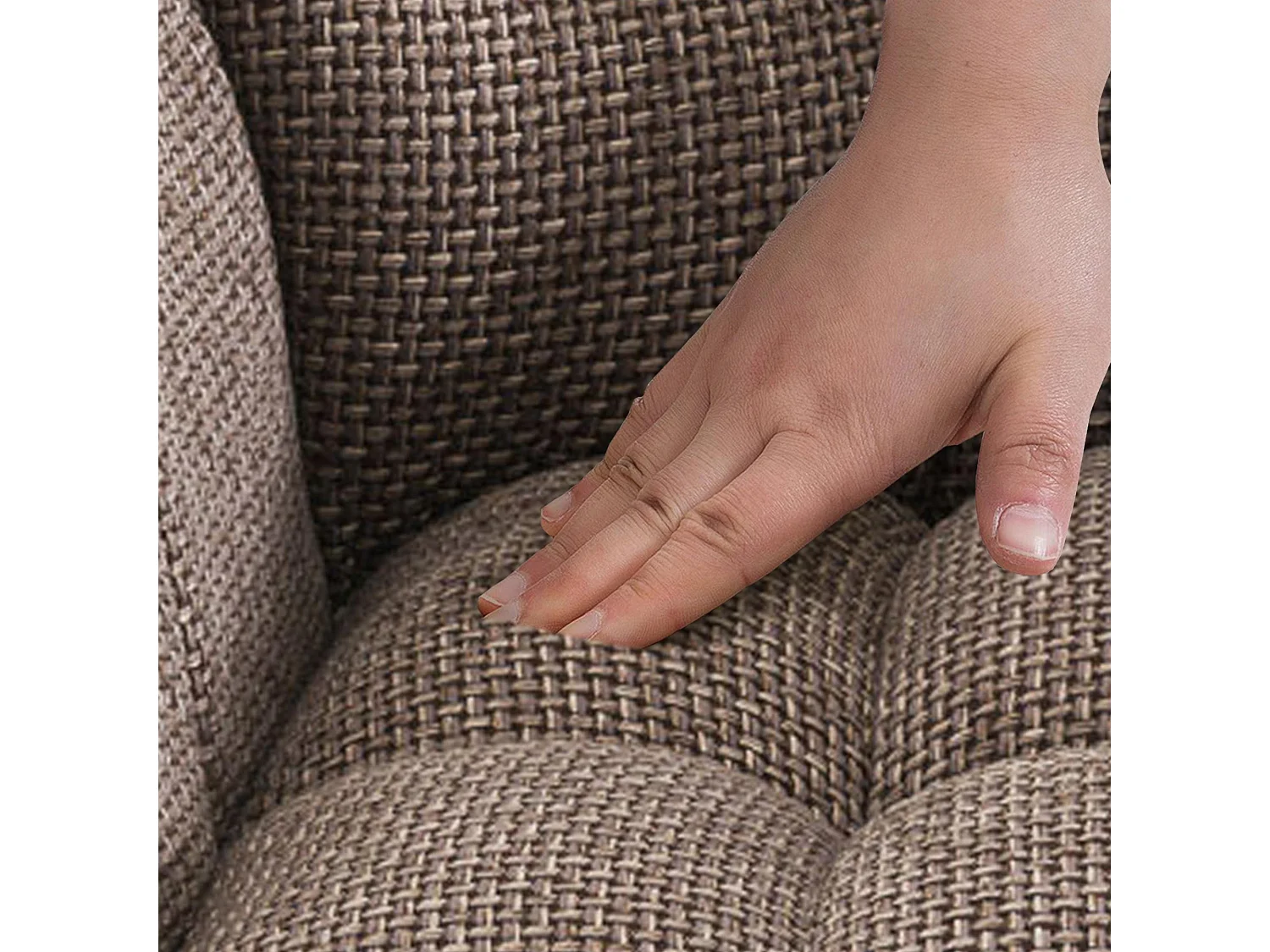 Lot de 2  Tabouret de bar - Tissu & Blanc - Marron terre - Damaso