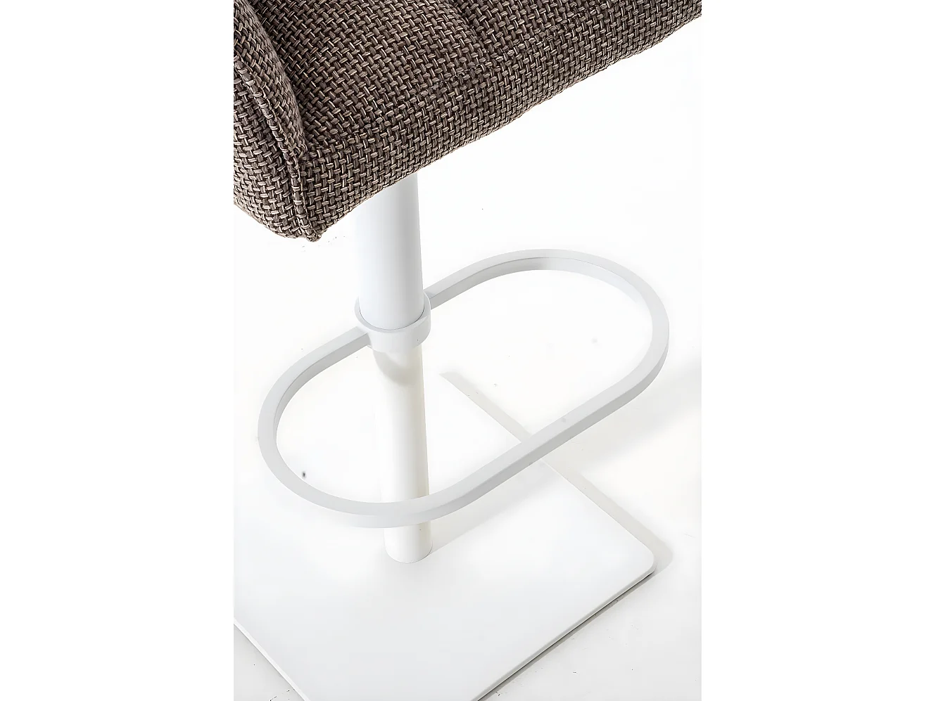 Lot de 2  Tabouret de bar - Tissu & Blanc - Marron terre - Damaso