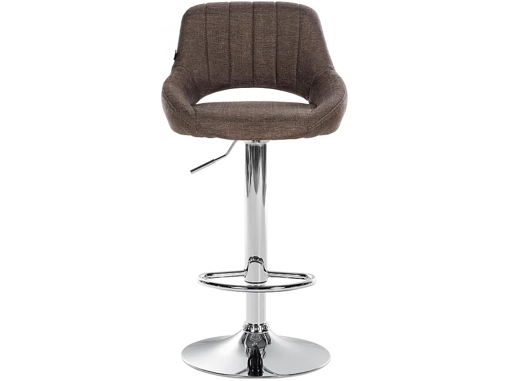 Tabouret de bar - Tissu & Chrome - Marron - Milet