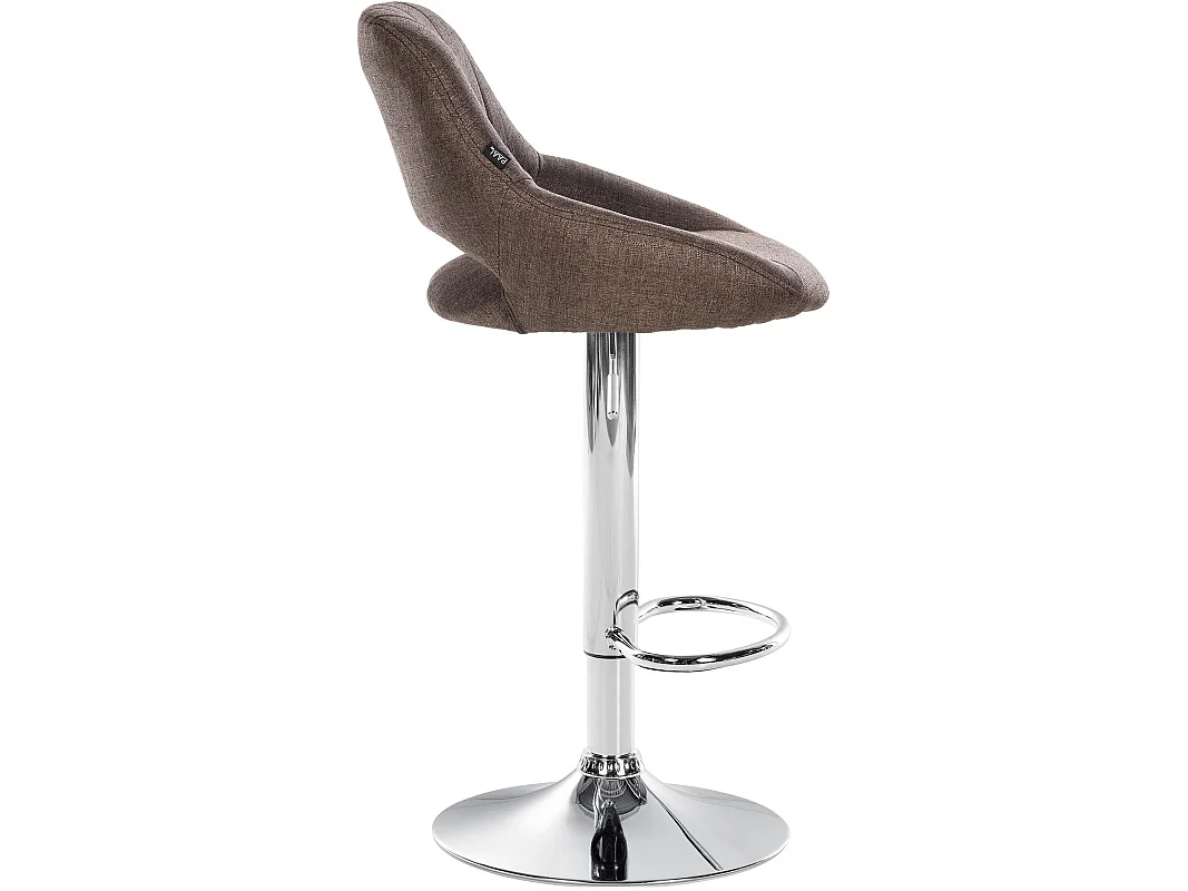 Tabouret de bar - Tissu & Chrome - Marron - Milet