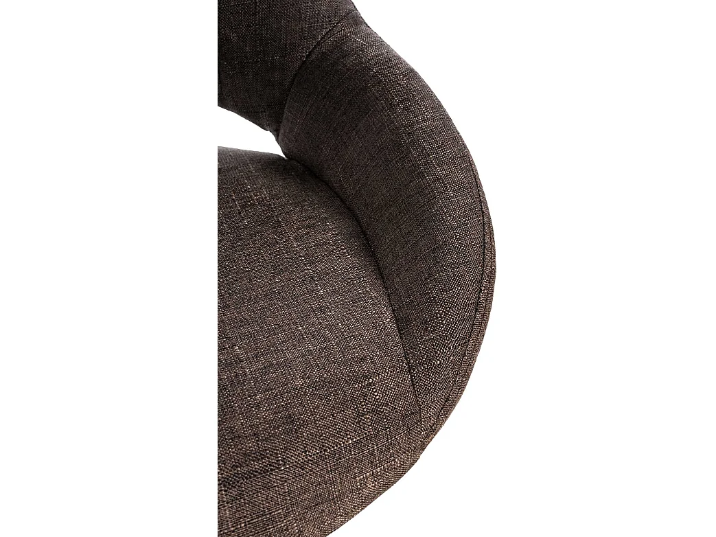 Tabouret de bar - Tissu & Chrome - Marron - Milet