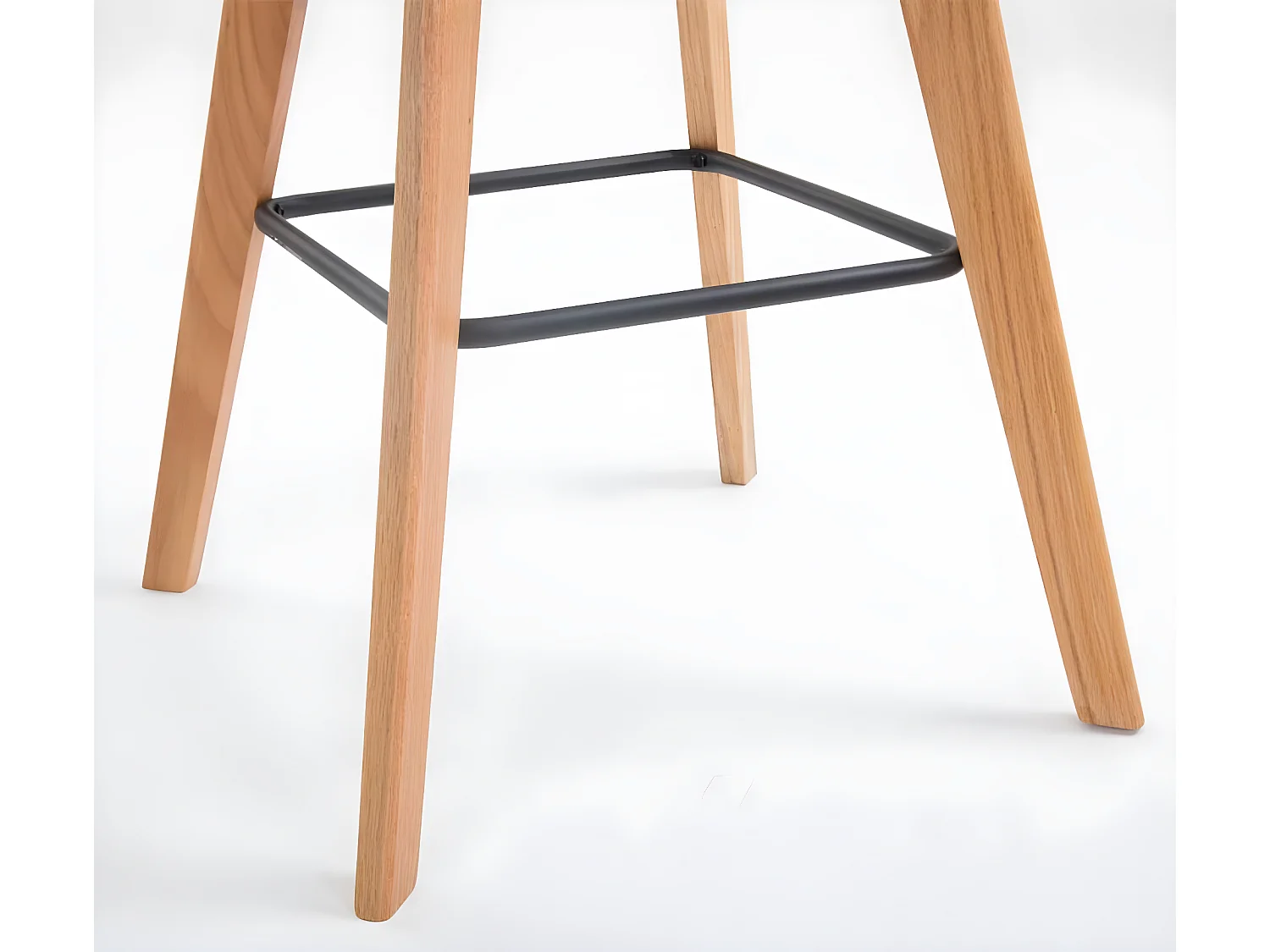 Lot de 2  Tabouret de bar - Plastique & Bois - Orange - Metz