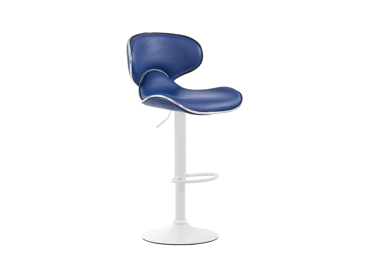 Tabouret de bar - Similicuir & Métal chromé - Bleu - Las Vegas V2