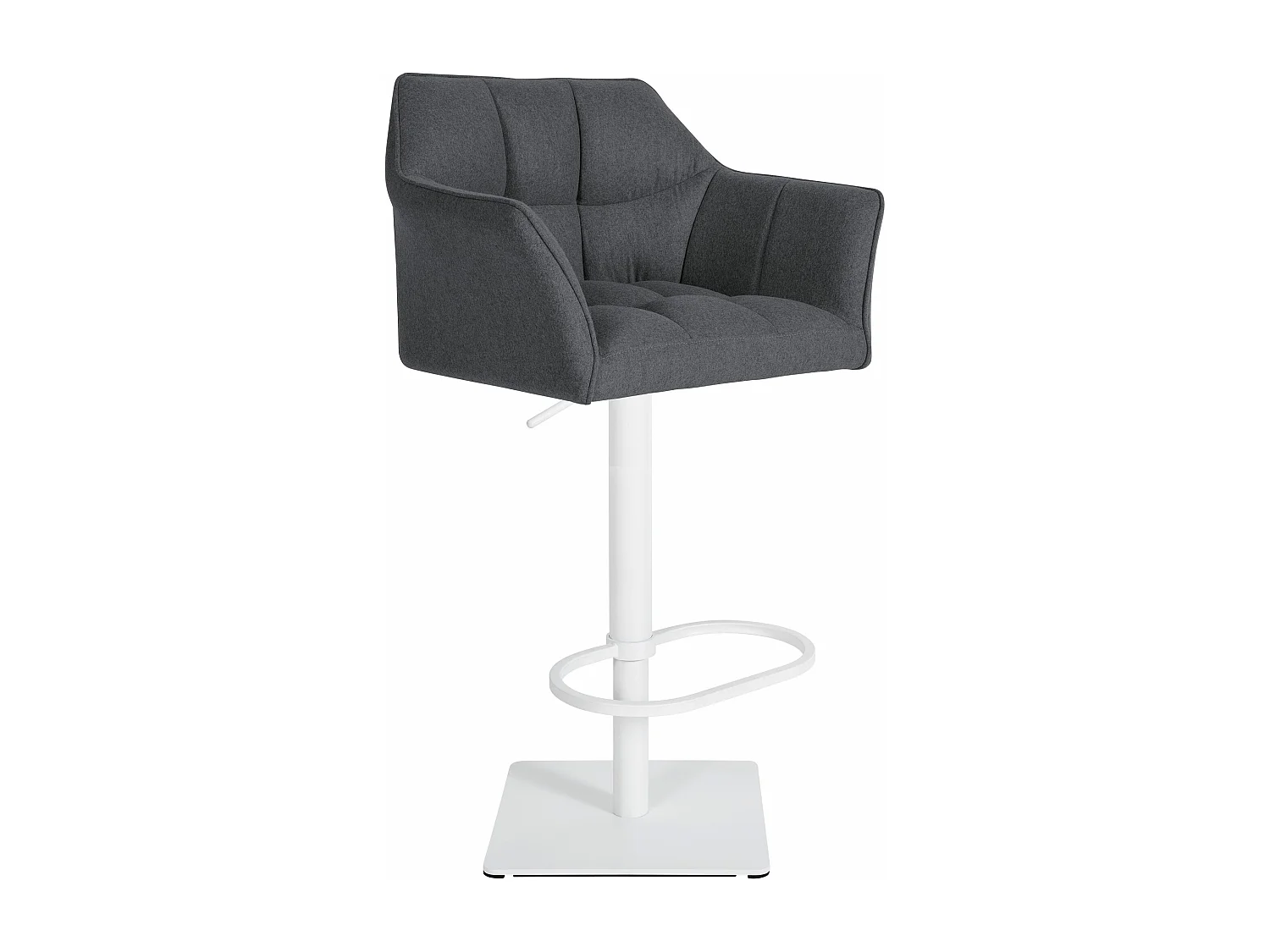 Tabouret de bar - Feutrine & Blanc - Gris - Damaso
