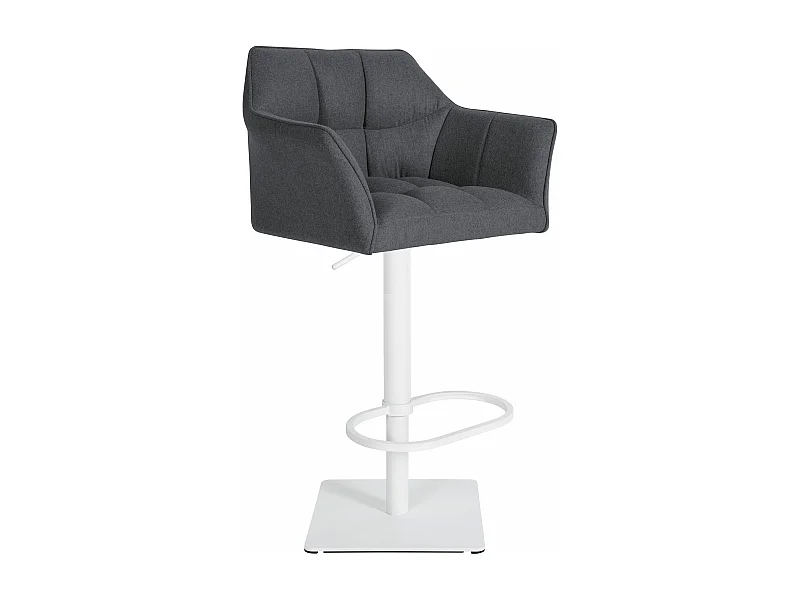 Tabouret de bar - Feutrine & Blanc - Gris - Damaso