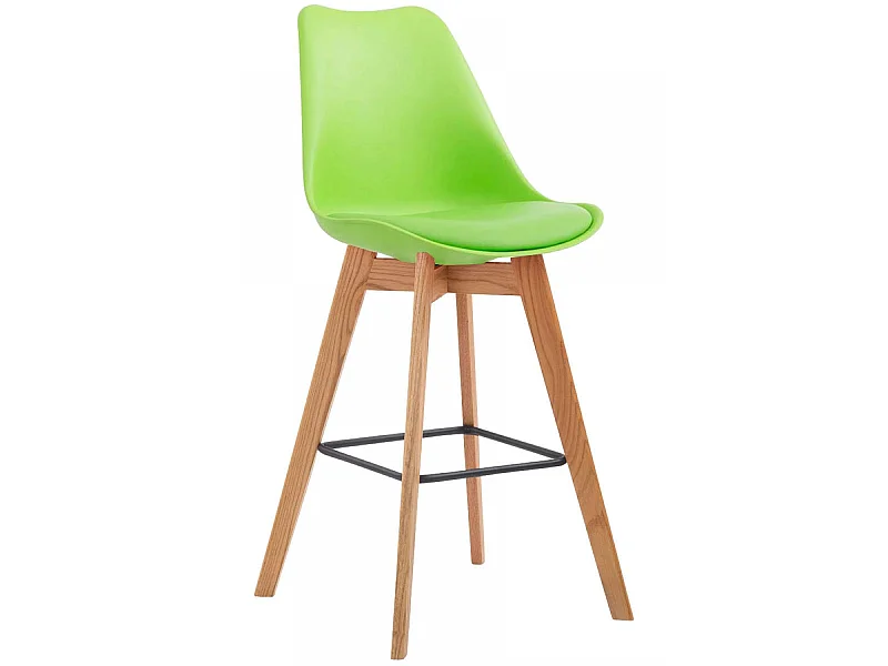 Tabouret de bar - Plastique & Bois - Vert - Metz