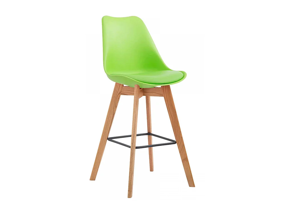 Tabouret de bar - Plastique & Bois - Vert - Metz