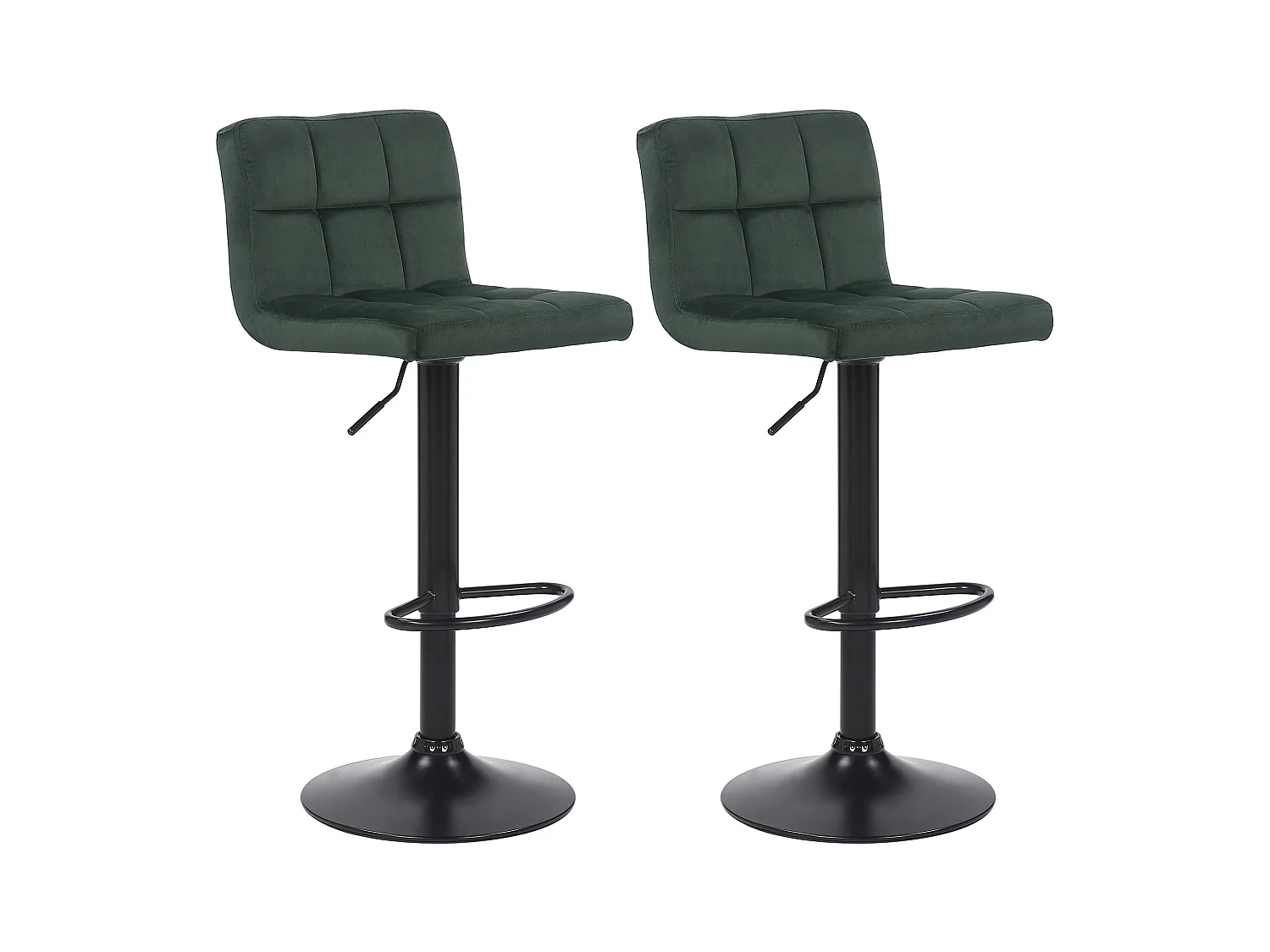Lot de 2  Tabouret de bar - Velours - Vert - Feni