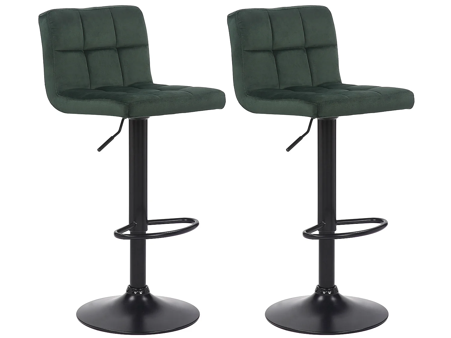 Lot de 2  Tabouret de bar - Velours & Blanc - Vert - Feni
