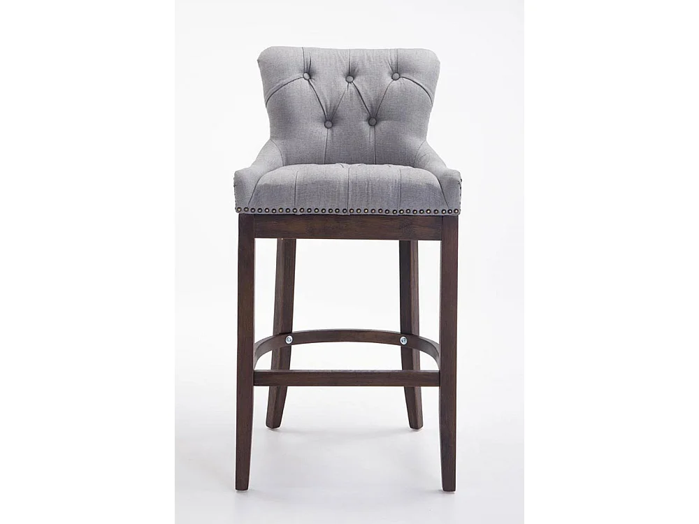 Lot de 2  Tabouret de bar - Tissu & Antique - Gris clair - Lakewood