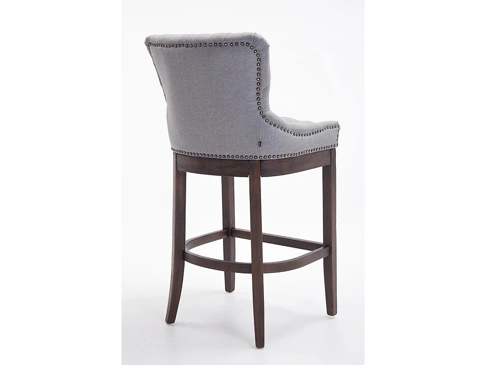 Lot de 2  Tabouret de bar - Tissu & Antique - Gris clair - Lakewood